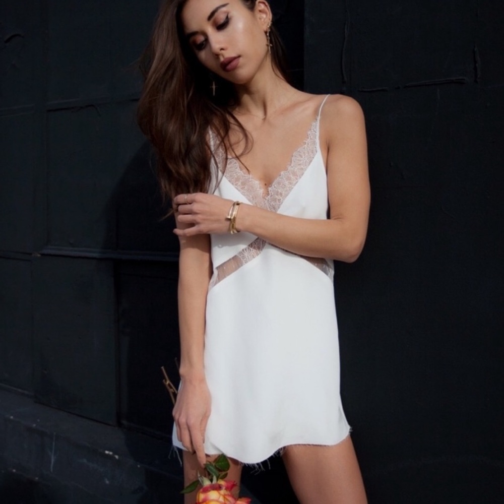 Are You Am I Anabela White Lace Slip Dress - Picture 3 of 7